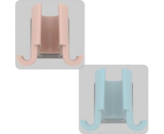 Держатель душевой лейки МУЛЬТИДОМ с 2 крючками, размер 3x4х4,5 см., 2 цвета в ассортименте VL34-182 – изображение 2