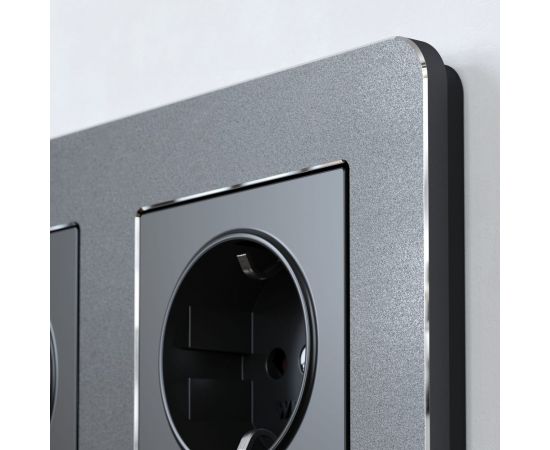 Рамка на 2 поста WERKEL W0022608 Platinum черный алюминий a059213 – изображение 2