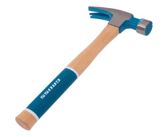 Молоток-гвоздодер GROSS 680 г, угол 75, магнит, обрезиненная рукоятка american hickory 10425 – изображение 2
