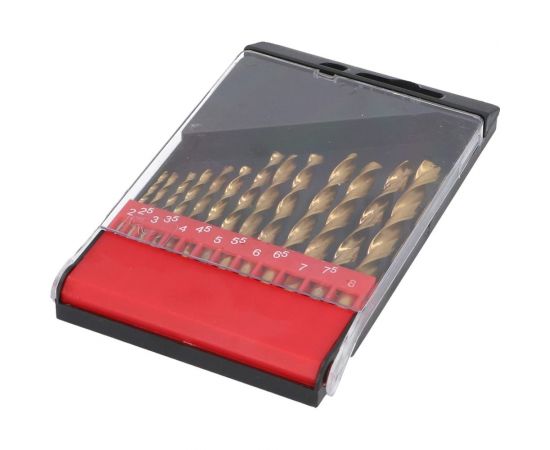 Сверла по металлу 13 шт, 2-8 мм, титановое покрытие FASTER TOOLS 1898 – изображение 2