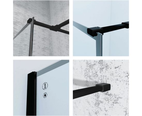 Душевая перегородка IDDIS Slide Walk In, черная, 120x195 см SLI8BS2i23 – изображение 2
