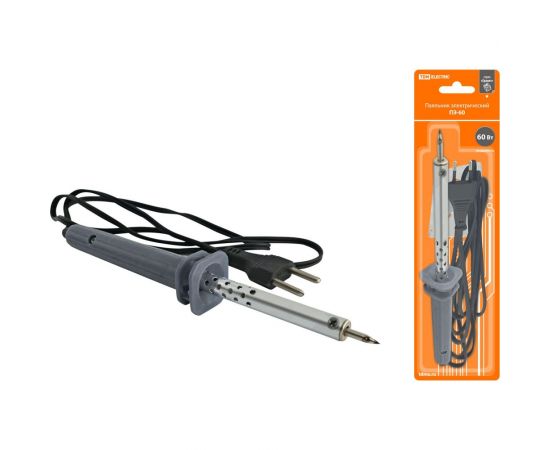 Электрический паяльник TDM ПЭ-60 с жалом типа ""конус"", в комплекте подставка, 60 Вт, ""Гранит"" SQ1025-0202 – изображение 2