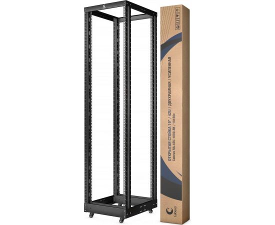 Открытая двухрамная усиленная стойка Cabeus 19"", 37U, цвет черный RA-37U-1000-BK – изображение 2