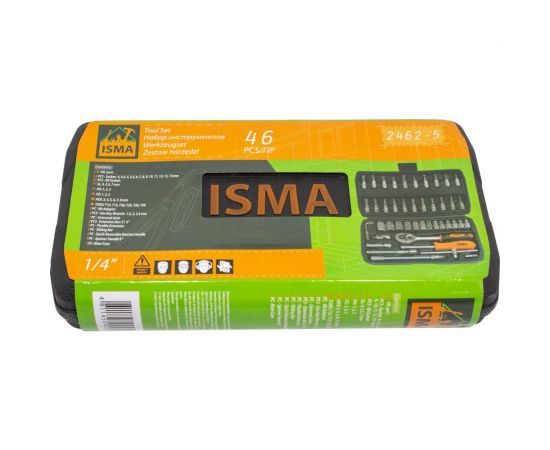 Набор инструментов ISMA 1/4" 46 предметов ISMA-2462-5(47891) – изображение 2