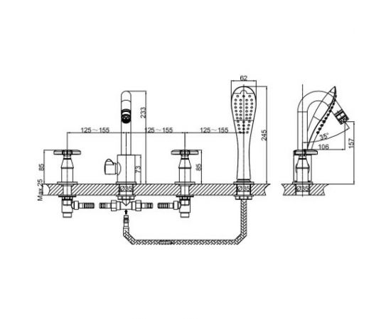 Смеситель для ванны D&K DA1384941 – изображение 2