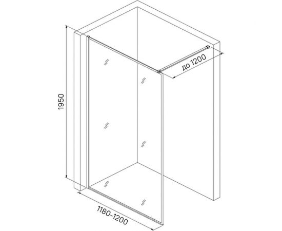 Душевая перегородка IDDIS Slide Walk In, черная, 120x195 см SLI8BS2i23 – изображение 3