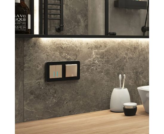 Рамка на 2 поста WERKEL W0022608 Platinum черный алюминий a059213 – изображение 3