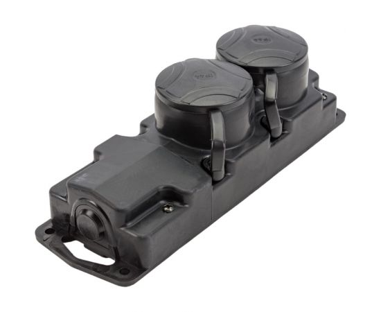 Переносная розетка Bylectrica 2-местная штепсельная с заз.конт., защитные шторки каучук IP44, Р16-764 – изображение 3