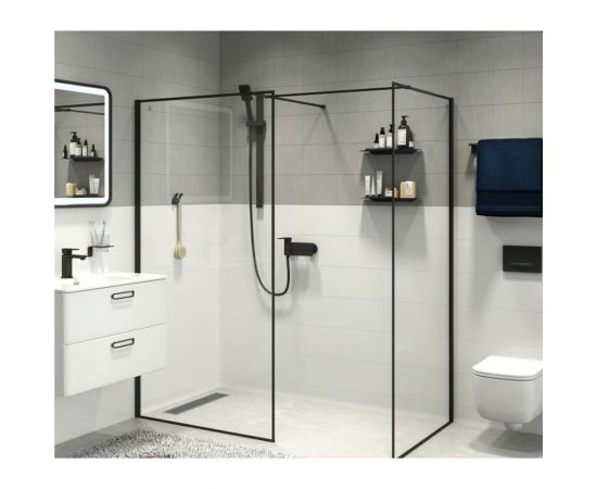 Душевая перегородка IDDIS Slide Walk In, черная, 120x195 см SLI8BS2i23 – изображение 4