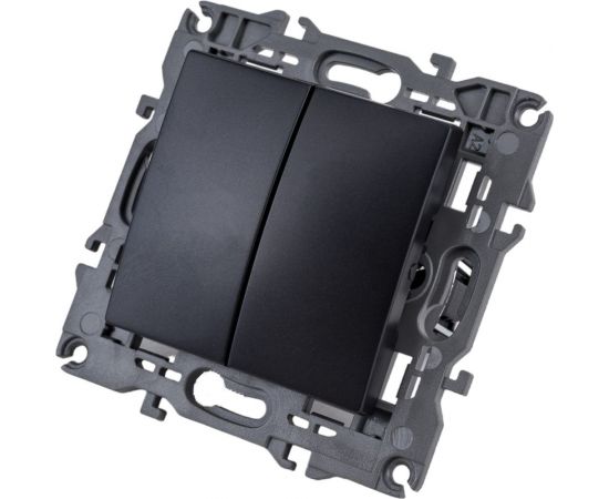 Двойной переключатель ЭРА Elegance 10АХ-250В, IP20, антрацит 14-1106-05 Б0034247 – изображение 4