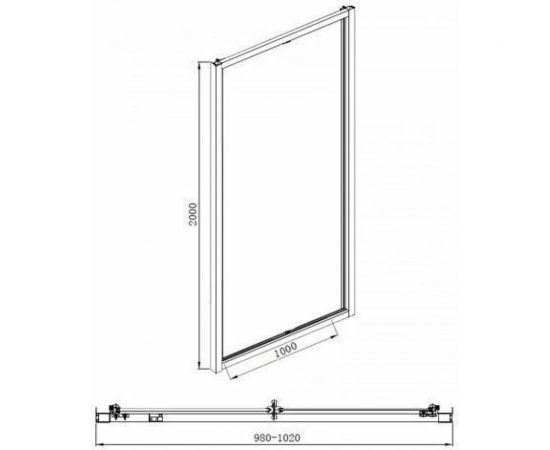 Складная дверь Aquanet Alfa 1000х2000 стекло прозрачное, хром 00210022 – изображение 4