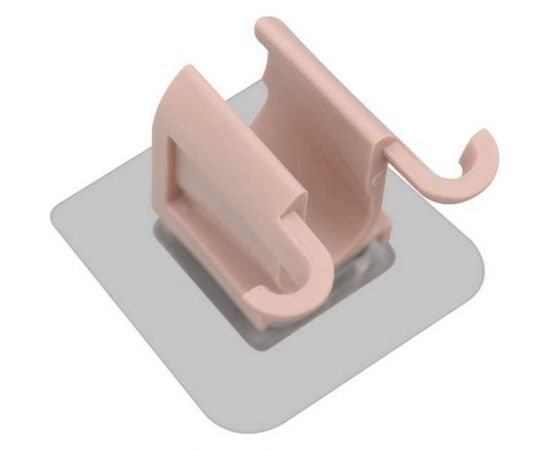 Держатель душевой лейки МУЛЬТИДОМ с 2 крючками, размер 3x4х4,5 см., 2 цвета в ассортименте VL34-182 – изображение 4