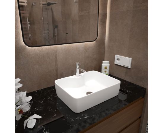 Раковина Teymi Helmi S 48 накладная с полочкой под смеситель, белая T50310 ЦБ-00266996 – изображение 5