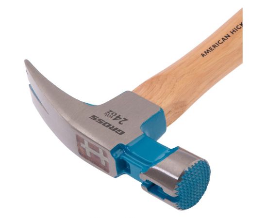 Молоток-гвоздодер GROSS 680 г, угол 75, магнит, обрезиненная рукоятка american hickory 10425 – изображение 6