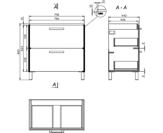 Тумба Cersanit MELAR 80 B-SU-MEL-CM80 – изображение 7