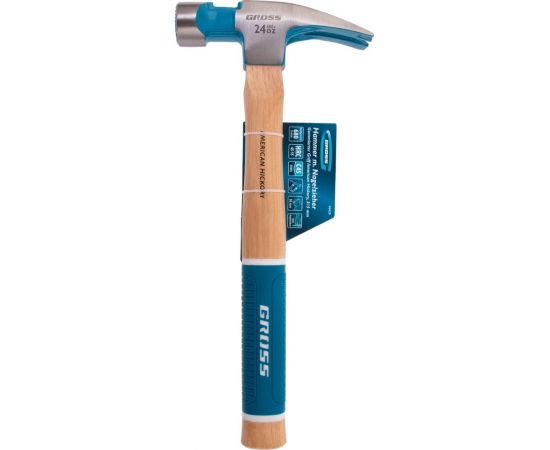 Молоток-гвоздодер GROSS 680 г, угол 75, магнит, обрезиненная рукоятка american hickory 10425 – изображение 8