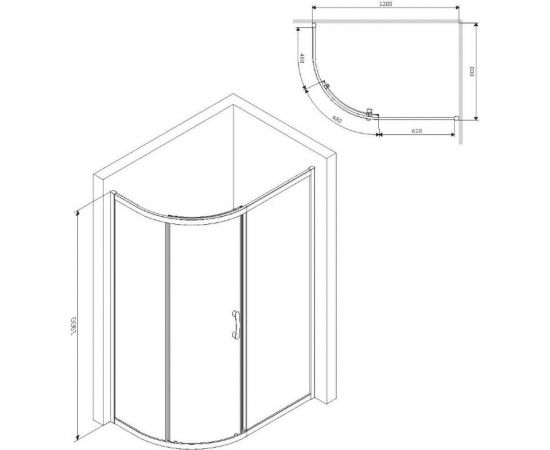 Душевое ограждение AM.PM Like 120x80, стекло тонированное W83G-302U120CG64 – изображение 9