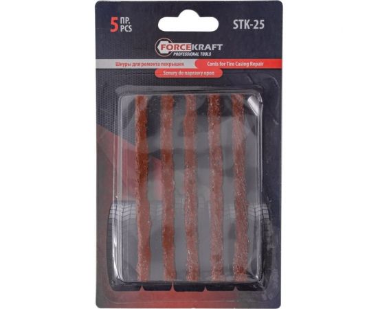 Шнуры для ремонта покрышек Forcekraft 5 шт, в блистере fk-stk-25 52326 