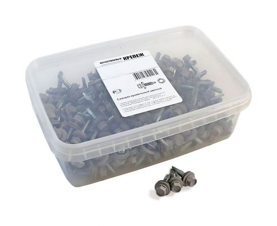 Кровельный саморез Качественный КРЕПЕЖ серый RAL 7004, 5.5х25 мм, 250 шт 1000147 КЧ 