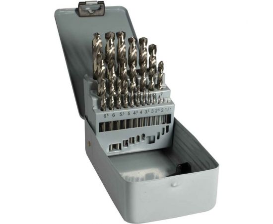 Набор сверл 1-13 мм, 25 шт, Р6М5, А1, металлический футляр ИНСТУЛС 00001518410 