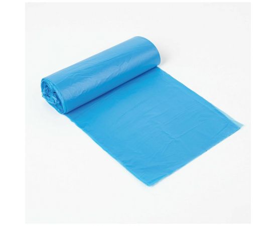 Мешки в рулоне для мусора 35 л, синие, 30 шт, ПНД, 10 мкм, 50x60 см ЛЮБАША 608091 – изображение 2