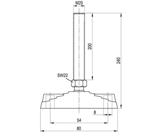Опора шарнирная дисковая (80х240 мм, 600 кг, М20) EMES PAMZB802020 – изображение 2