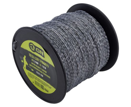 Леска для триммера. витой квадрат с жилой двухкомпонентная усиленная (2.4 мм; 110 м) ON 15-01-336 – изображение 2