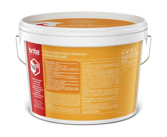 Грунтовочная краска BRITE PROFESSIONAL белая, ведро 2.7 л О05508 – изображение 2