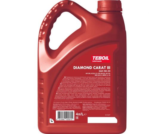 Моторное масло TEBOIL Diamond Carat III 5w-30, 4 л 3453947 – изображение 2