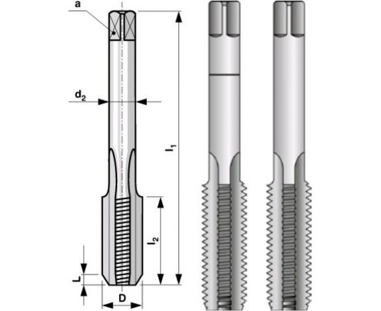 Набор метчиков из 2-х шт. MF10 шаг 1.25 мм, мелкая резьба Bucovice Tools 110101 – изображение 3
