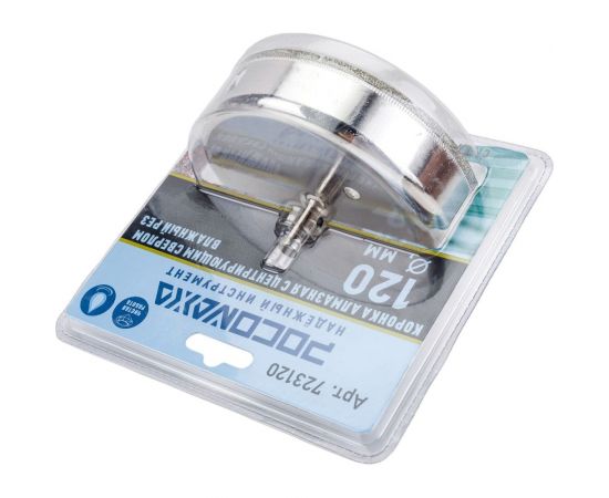 Коронка алмазная с центрирующим сверлом по керамограниту и керамике 120 мм РОСОМАХА 723120 – изображение 4