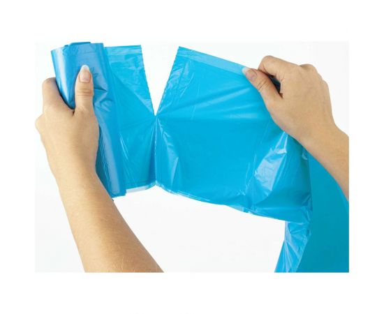 Мешки в рулоне для мусора 35 л, синие, 30 шт, ПНД, 10 мкм, 50x60 см ЛЮБАША 608091 – изображение 5