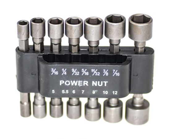 Набор шестигранных головок (5; 5.5; 6; 7; 8; 10; 12; 3/16; 1/4; 9/32; 5/16; 11/32; 3/8; 7/16) Pro Legend PL4721 