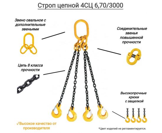 Цепной четырехветвевой строп ООО КанТраст 4СЦ 6,7/3000 4STS6703000 – изображение 2