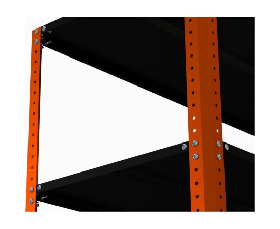Стеллаж ООО Металекс Metalex AIR 2000x1200x500 мм, 5 полок, оранжево-черный SMAOV201250 – изображение 2