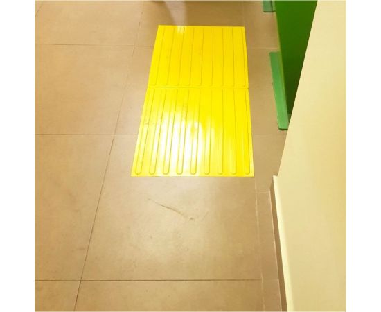 Тактильная плитка направление движения PALITRA TECHNOLOGY полоса 10шт 50245-1-PU-500x500x4-Y-10 – изображение 2