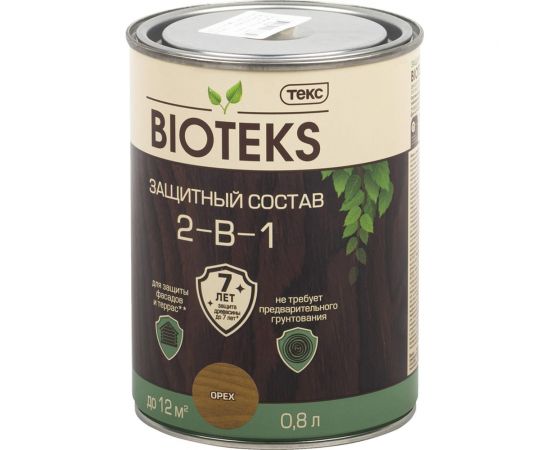 Биоантисептик Текс классик универсал орех 0,8 л. защ. состав 2 в 1 48644 – изображение 2