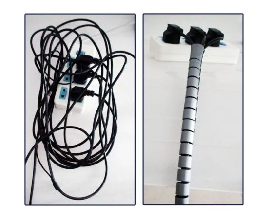 Спиральный защитный рукав PARLMU LXQ 16-1, полиэтилен, размер 16, цвет черный, длина 1 м PR4800300 – изображение 2