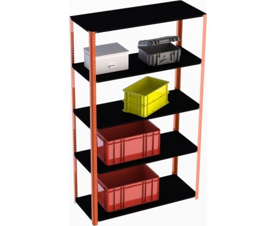 Стеллаж ООО Металекс Metalex AIR 2000x1200x500 мм, 5 полок, оранжево-черный SMAOV201250 – изображение 3
