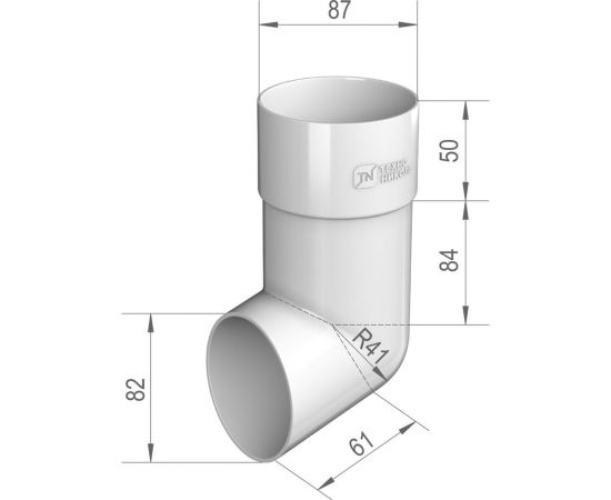 Колено трубы Технониколь (108 градусов; ПВХ; белый; 1 шт) TN519642 – изображение 3