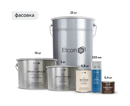 Быстросохнущая грунт-эмаль по металлу Elcon (3 в 1 по ржавчине; матовая; белая; 10 кг) 00-00462650 – изображение 4