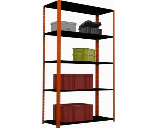 Стеллаж ООО Металекс Metalex AIR 2000x1200x500 мм, 5 полок, оранжево-черный SMAOV201250 – изображение 4