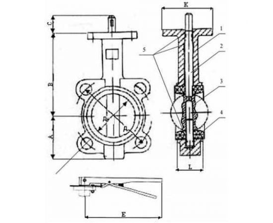 Дисковый поворотный затвор DN.ru Ду50 Ру16 D050-04716 – изображение 6