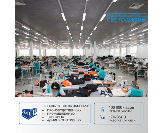 Светодиодный светильник ВСЕСВЕТОДИОДЫ Айсберг vs102m 58Вт, 4000k, прозрачный , 7250Лм, ip65 vs102m-58-tr-4k – изображение 7