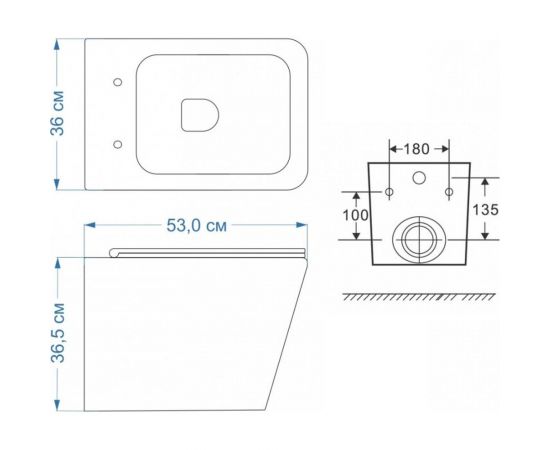 Подвесной унитаз Teymi Helmi S безободковый, сиденье микролифт, черный матовый T40302MB ЦБ-00263650 – изображение 9