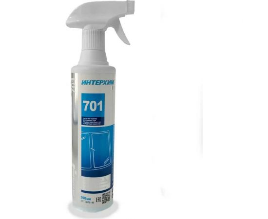 Средство очистки стеклянных и др. гладких поверхностей ИНТЕРХИМ 701 с защитным эффектом, 0.5 л ih70145 