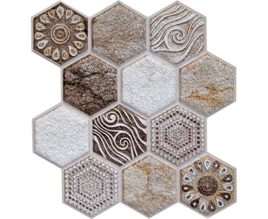 Самоклеящаяся 3D панель Центурион 280x300x5 мм Соты Африка 79122 