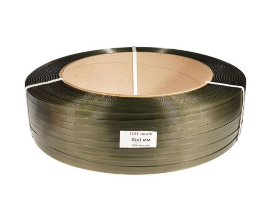 Лента ПЭТ КОРДЛЕНД 16x1 мм, 1,1 км, 550 кгс, зеленый М PET-00094 
