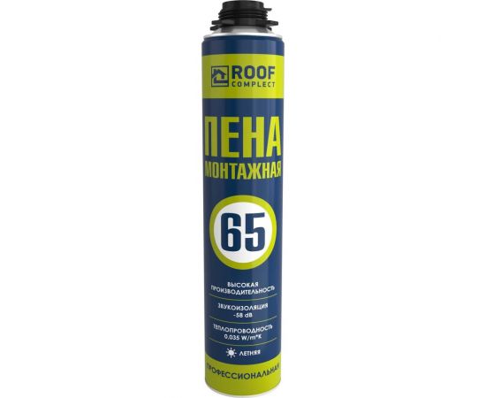 Пена профессиональная монтажная Roof Complect 65 летняя 850 гр 398632 