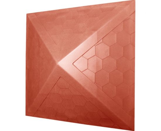 Колпак ППК на заборный столб 2x2 кирпича Neoкомпозит Гибкая черепица, 535x535x43 мм, терракотовый КЗ-535 ГЧ Т 